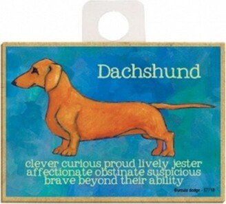 Dachshund Clever Curious Proud Brave Dog Wood Magnet Fridge Kitchen Locker Any Metal Surface Made in The USA Free Shipping New B49