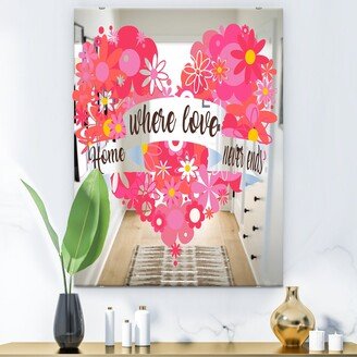 Designart 'Home Where Lover Never Ends IV' Cabin and Lodge Mirror - Printed Wall Mirror