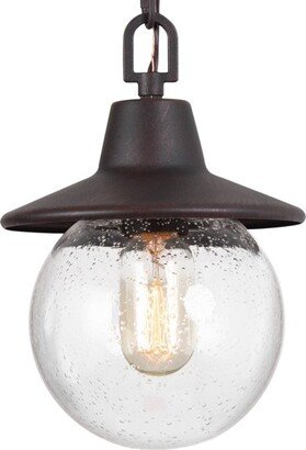 Globe Glass/Metal Outdoor Pendant Lamp Rusty - LNC