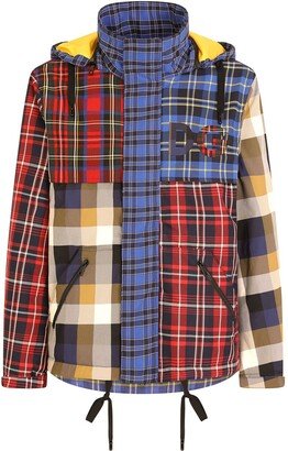 Plaid-Check Patchwork Coat