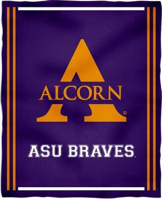 Alcorn State University Braves Vive La Fete Kids Game Day Purple Plush Soft Minky Blanket 36