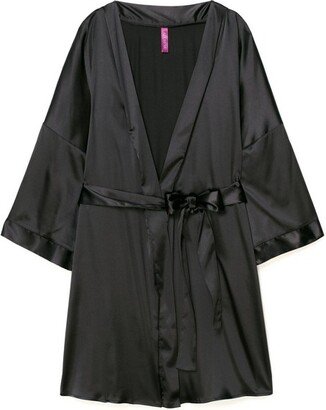 Adore Me Women's Roxey Robe Sleepwear 2X / Jet Black.