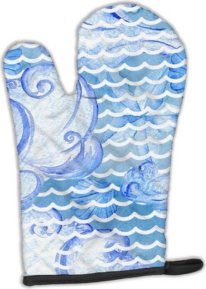 Beach Watercolor Abstract Waves Oven Mitt