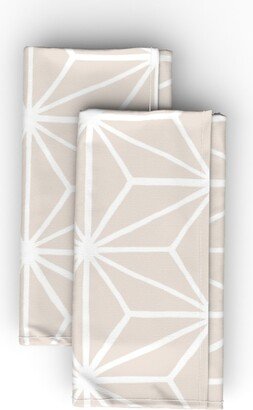 Cloth Napkins: Star Tile - Neutral Cloth Napkin, Longleaf Sateen Grand, Pink