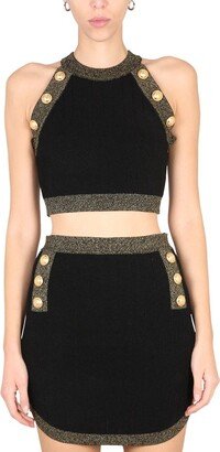 Crop Top With Embossed Buttons