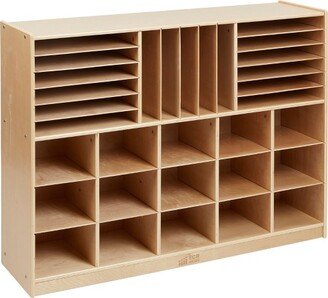 Multi-Section Mobile Storage Cabinet, Classroom Furniture, Natural