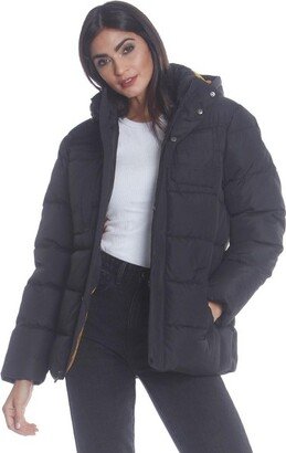 Womens Utility Puffer Jacket (Black, XL)