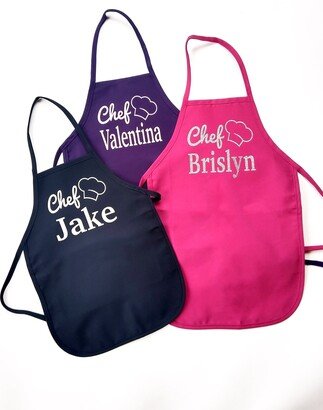 Personalized Kids Apron, Custom Cooking Boy Chef Girls Pink Toddler Baking Aprons, Gift For