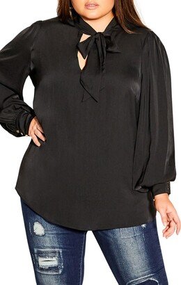 In Awe Tie Neck Blouse