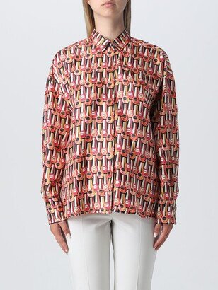 shirt in printed silk