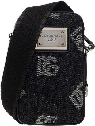 Logo-Jacquard Zipped Messenger Bag