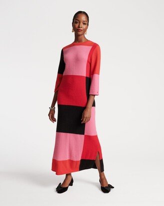 Cozy Maxi Dress Colorblock