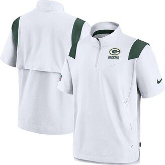 Men's White Green Bay Packers Coaches Chevron Lockup Pullover Top