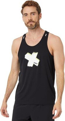 Light Speed Singlet (Black White X/White Reflective) Men's Clothing