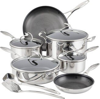 SteelShield C-Series 10pc Clad Tri-Ply Nonstick Cookware Plus Bonus Utensil Set