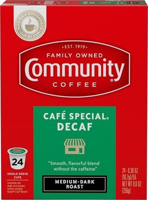 Community Coffee Decaf Medium Roast Coffee - Single Serve Pods - 24ct