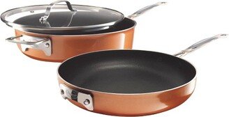 Cast Textured Copper 3pc Stacking Cookware Set