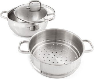 3Pc 18/10 Stainless Steel Steamer Set, Belly Shape