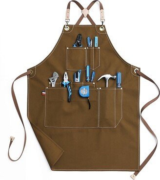 Personalized Unisex Canvas Work Apron With Tool Pockets Straps Adjustable For Artist Tattoo Bartender Coffee Maker 5007
