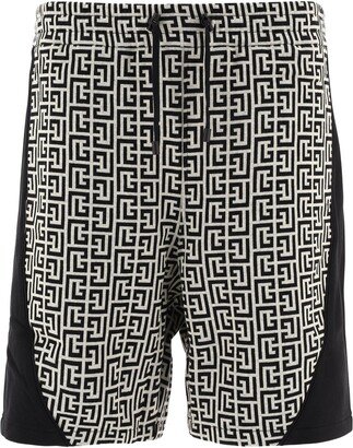 All-Over Monogram-Printed Drawstring Shorts