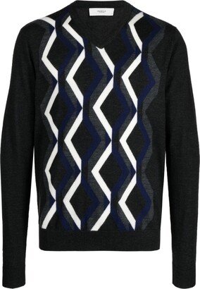 Argyle Intarsia-Knit Jumper-AA