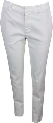 Mid-Rise Cropped Chino Trousers