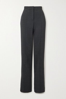 Crepe Straight-leg Pants - Gray