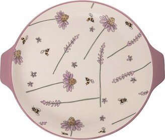 Ceramic 11.25 in. Lavender and Lilac Pie Dish