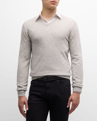 Men's Cashmere V-Neck Sweater-AD