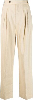 Straight-Leg Linen-Flax Trousers