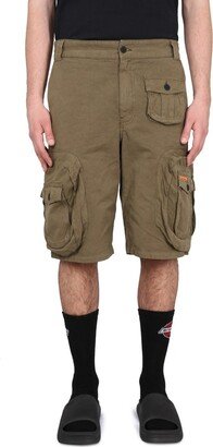 Logo-Patch Knee-Length Cargo Shorts