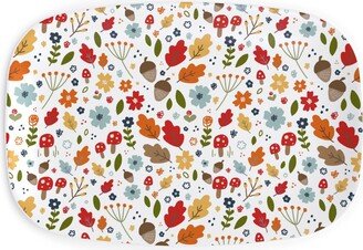 Serving Platters: Woodland Floral - Multi Serving Platter, Multicolor