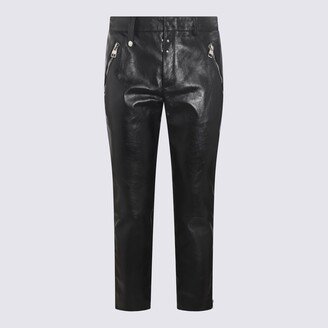 Mid-Rise Leather Cropped Trousers