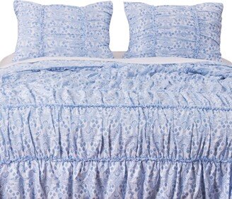 Helena Ruffle Blue Pillow Sham Set