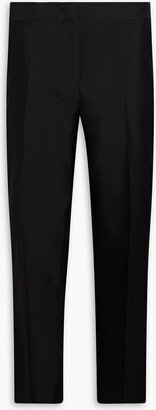 Cropped satin-twill slim-leg pants