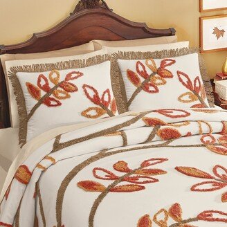 Collections Etc Soft & Luxurious Fall Leaf Branch Chenille Pillow Sham