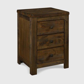 Stratford 3 Drawer Nightstand Rustic Brown