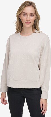 Women's Cropped Logo Jacquard Sweatshirt