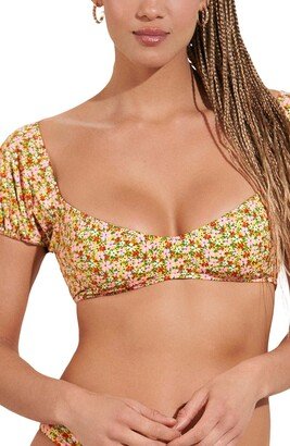 Cheery Blossom Kauai Short Sleeve Bikini Top