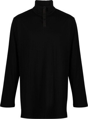 Button-Fastening Cotton Jumper