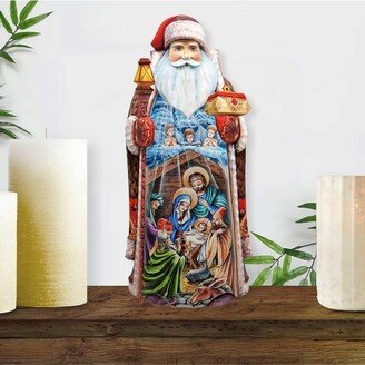 G.DeBrekht Angels Story Santa Hand-Painted Wood Carved Holiday Masterpiece