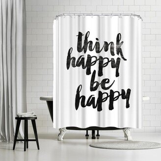 71 x 74 Shower Curtain, Think Happy Be Happy 2 by Motivated Type