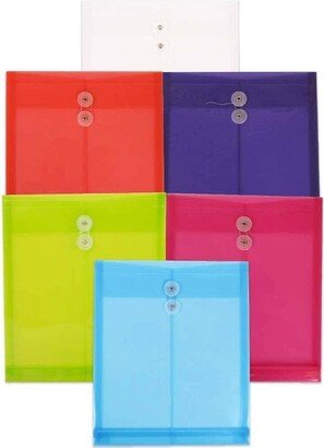 JAM Paper & Envelope JAM Paper 9 3/4'' X 11 3/4'' 6pk Plastic Envelopes with Button and String Tie Closure with Letter Open End - Multicolor