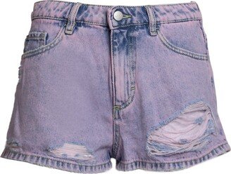 Icon Denim Distressed Denim Shorts