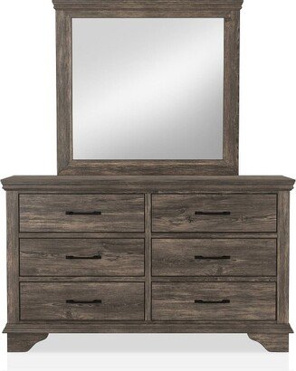2pc Jacobia 6 Drawer Dresser and Mirror Set Gray - HOMES: Inside + Out