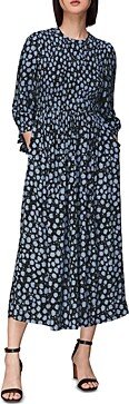 Dalmatian Shirred Midi Dress