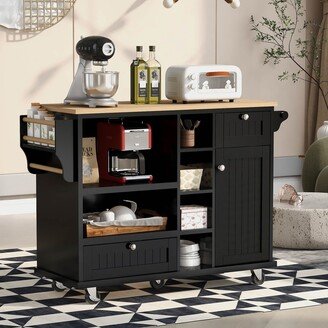 Kitchen Island Cart with Storage Cabinet