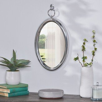 Grover Modern Handcrafted Oval Aluminum Wall Mirror by 12.00 L x 1.00 W x 20.50 H