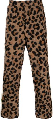 Leopard-Print Side-Stripe Track Pants-AA