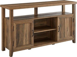 Modern Farmhouse Highboy Double Grooved Door TV Stand for TVs up to 65 - Saracina Home